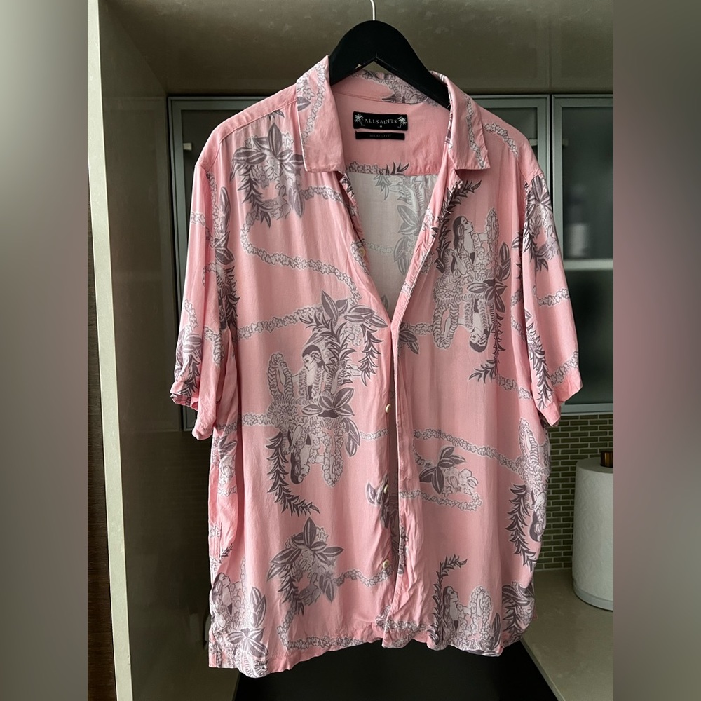 Allsaints Viscose short sleeve shirt in medium